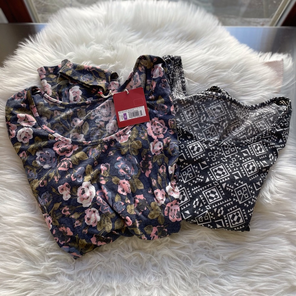 Pair of Cute L/S Crop Tops